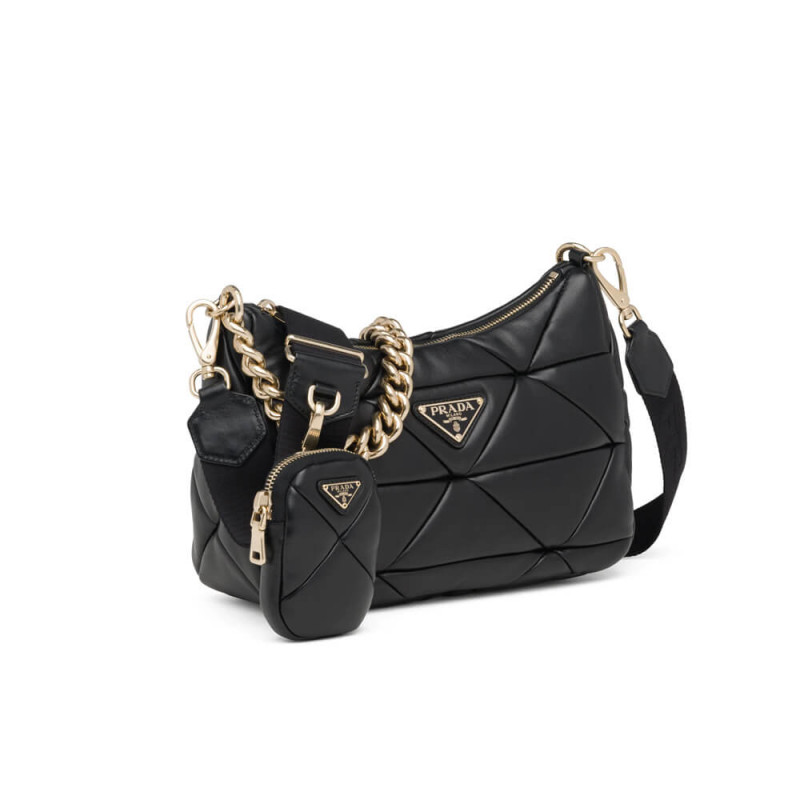 Prada System Lambskin Leather Patchwork Shoulder Bag 1BC157