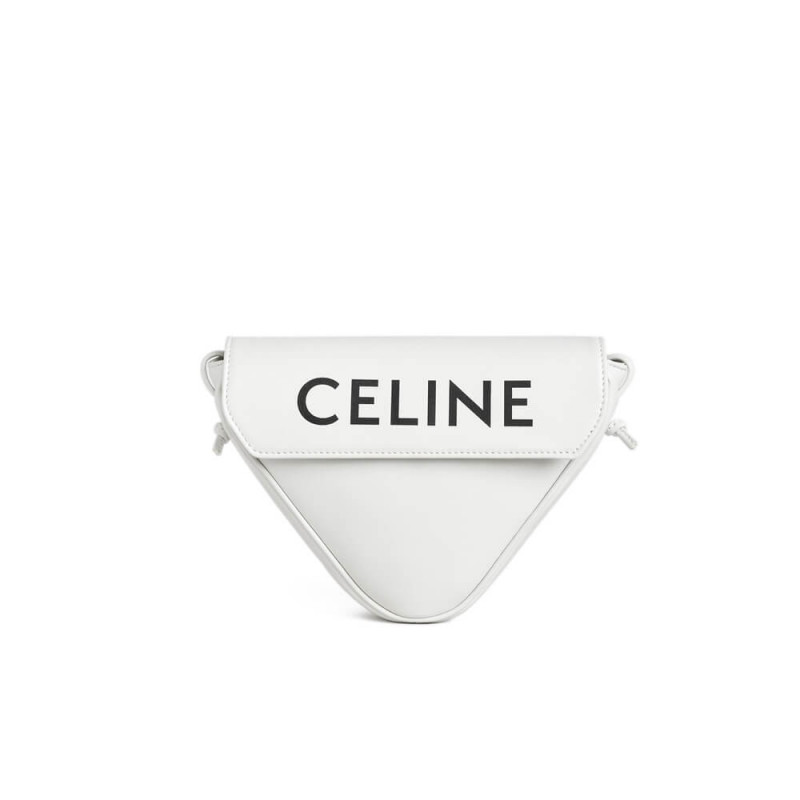 Celine Triangle Bag In Smooth Calfskin With Celine Print 195903