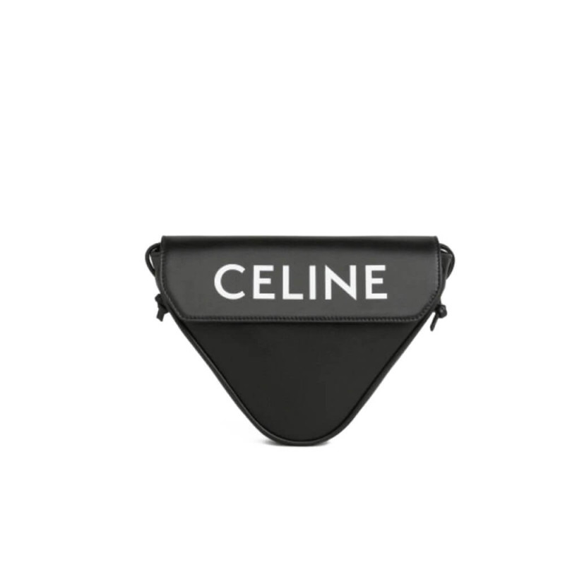 Celine Triangle Bag In Smooth Calfskin With Celine Print 195903
