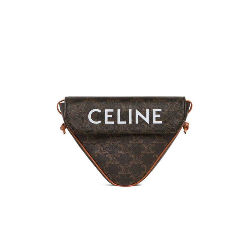 Celine Triangle Bag In Triomphe Canvas With Celine Print 195902