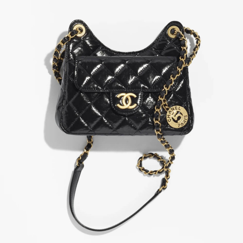 Chanel Small Hobo Bag in Shiny Crumpled Calfskin AS3710