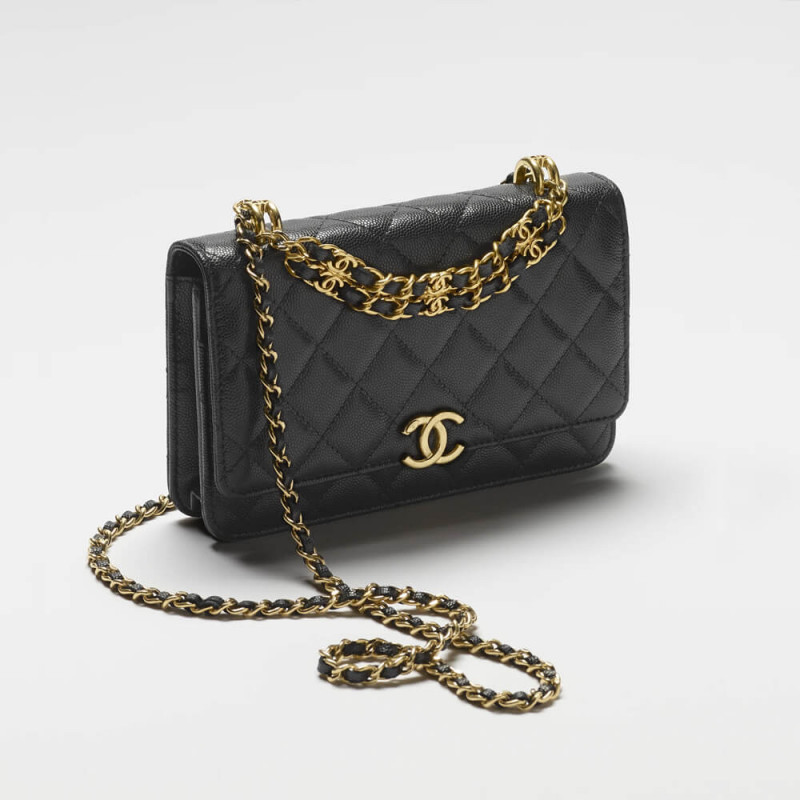 Chanel Grained Calfskin Wallet on Chain AP3019