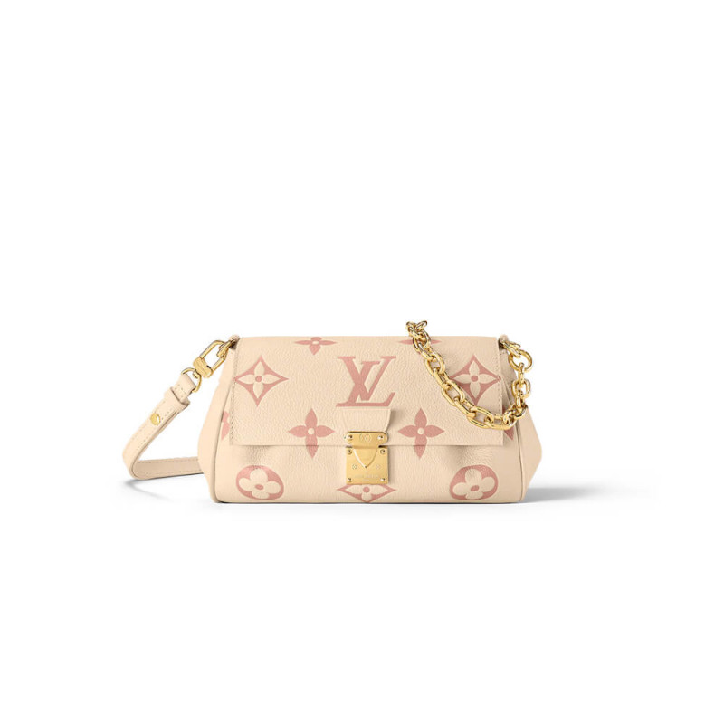Louis Vuitton Monogram Empreinte Leather Favorite M46393 Creme/Pink