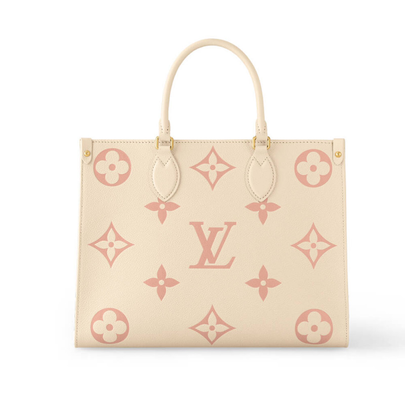 Louis Vuitton Monogram Empreinte Leather OnTheGo MM M21575 Creme/Pink