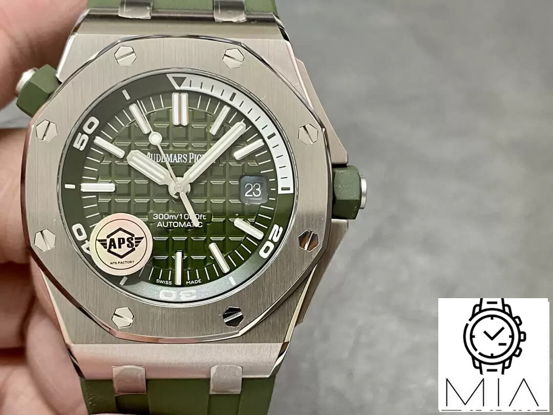 Audemars Piguet Royal Oak Offshore 15710ST.OO.A052CA.01 APS Factory Green Rubber Strap