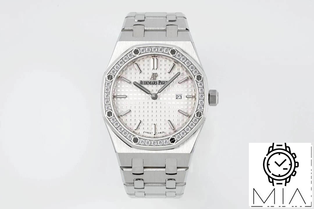 Audemars Piguet Royal Oak Quartz 33MM 67651ST.ZZ.1261ST.01 ZF Factory White Dial Diamond Bezel