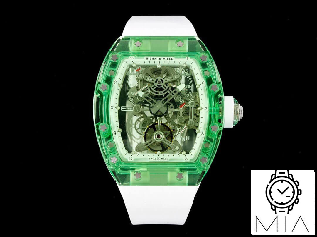 Richard Mille RM 56-01 Tourbillon RM Factory Green Transparent Case Rubber Strap