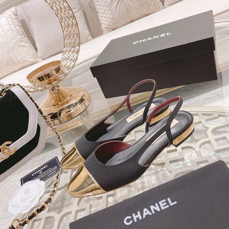 Chanel Color Block Low Heel Sandals