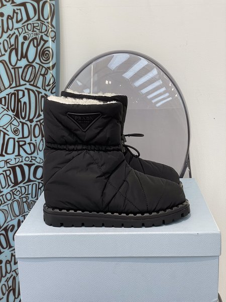 Prada down wool ankle boots