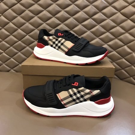 Burberry Calfskin and canvas sneakers