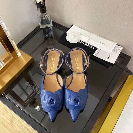 Chanel Camellia Kitten Heels Sandals