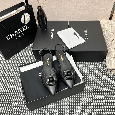 Chanel Camellia Flat Sandals