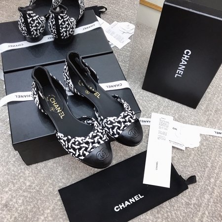 Chanel chain block heel loafers
