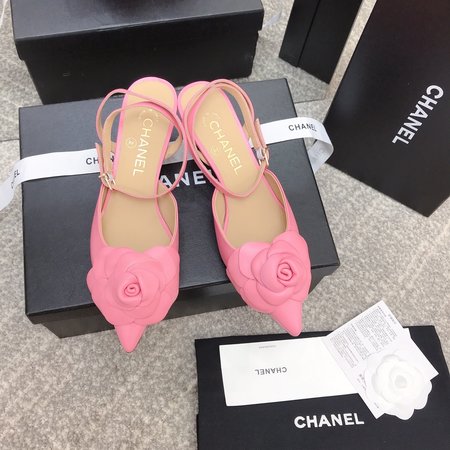 Chanel Camellia Kitten Heels pointed sandals
