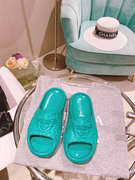 Versace Monogram embossed slides