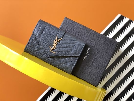 Yves Saint Laurent YSL MONOGRAM Envelope Leather Wallet 651026