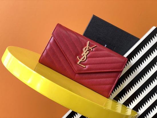 Yves Saint Laurent YSL Envelope Wallet Grain Leather 372264