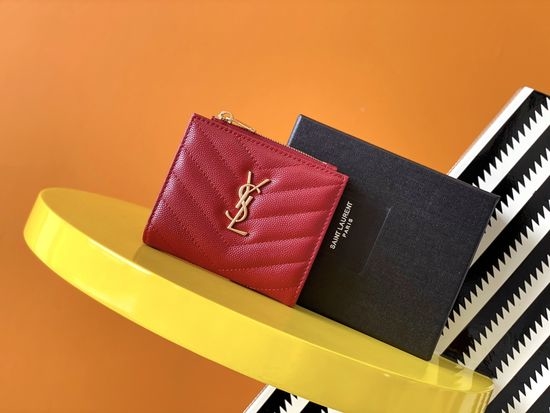 Yves Saint Laurent YSL Monogram Quilted Leather Card Holder 575879