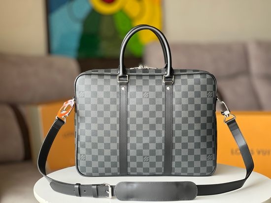 Louis Vuitton LV Voyage Graphite Canvas Briefcase N41478