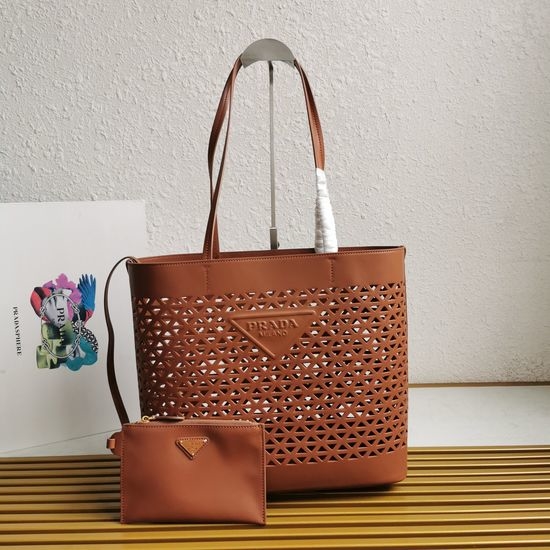 Prada Cutout Leather Tote Bag 1BG503