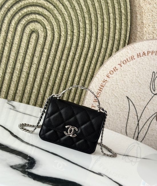 Chanel Enamel Handle Chain Clutch 66016