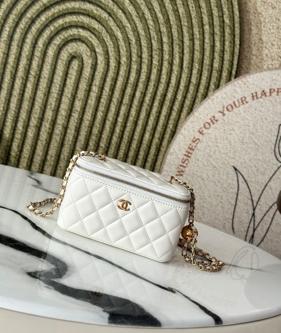Chanel Cosmetic Box Bag Adjustable Chain Sheepskin 66015
