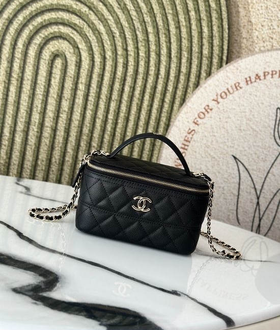 Chanel Crossbody Lipstick Bag Grained Calfskin 66022