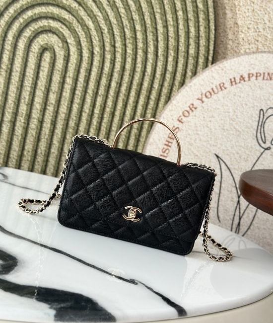 Chanel Enamel Buckle Handle Flap Bag 66008