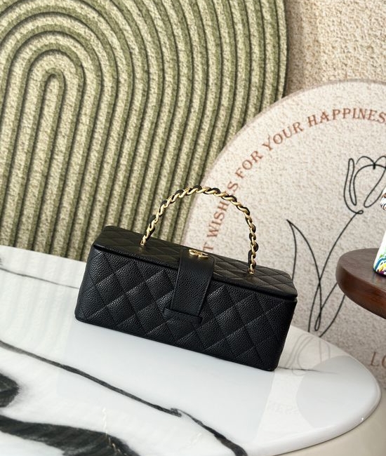 Chanel Vintage Cosmetic Bag Black Caviar Leather 2226