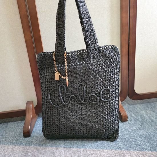 Chloe Summer Banana Woven Straw Handbag 6085