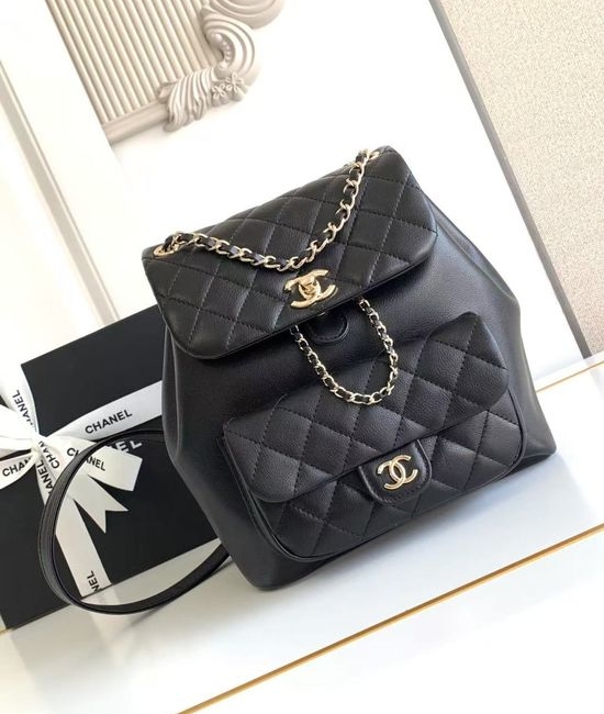 Chanel Duma Backpack Leather Gold Hardware AS3618