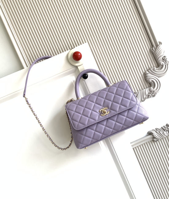 Chanel Coco Handle Grained Calfskin Flap Bag 92990