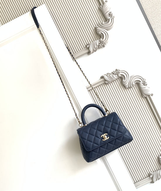 Chanel Coco Handle Grained Leather Flap Bag 2215