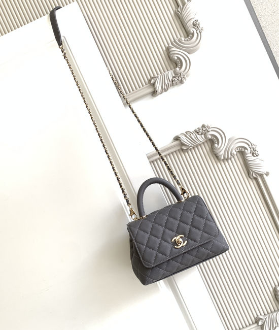 Chanel Coco Handle Grained Leather Flap Bag 2215