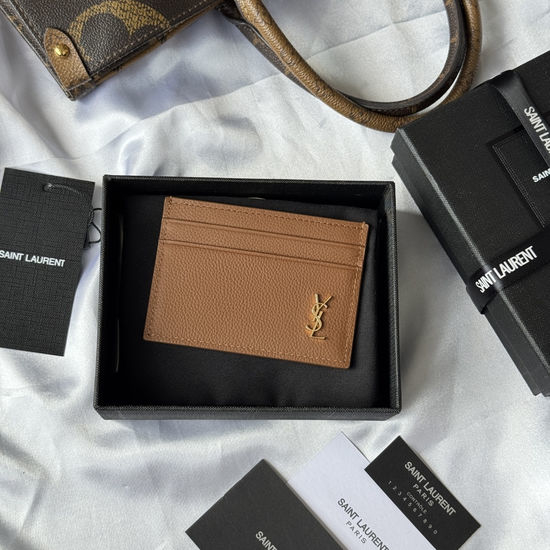 Yves Saint Laurent YSL LE CASSANDRE Grained Leather Card Holder 687098