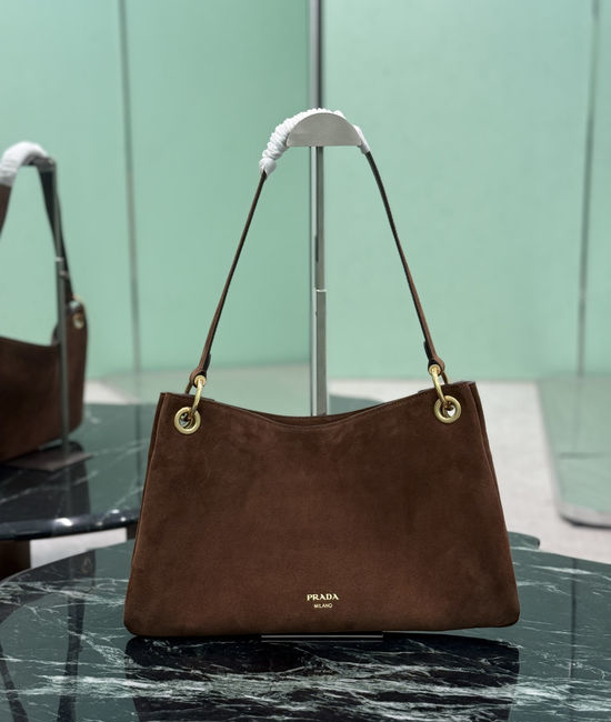 Prada Suede Geometric Etude Shoulder Bag 1BC259