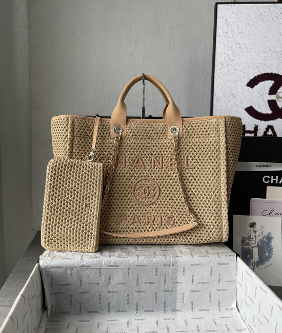 Chanel Raffia Woven Beach Bag AS66941