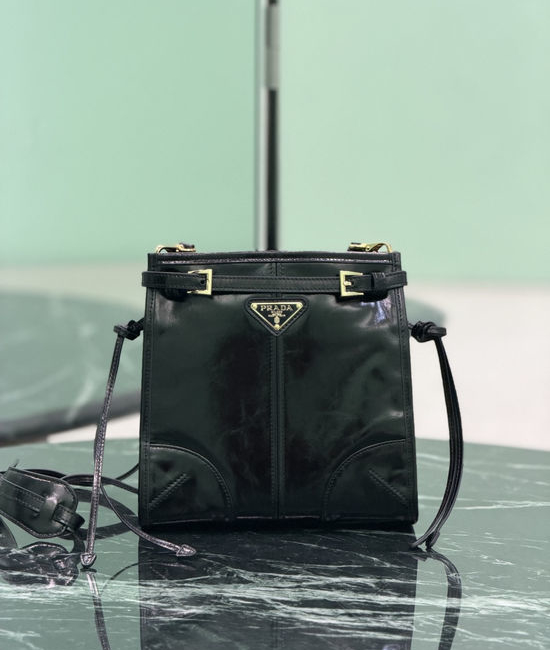 Prada Vertical Tote Oil Wax Leather Handbag 1BH229