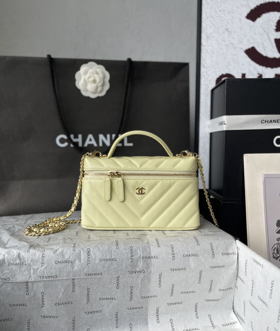 Chanel V Quilted Caviar Leather Lunch Box Bag AP5312