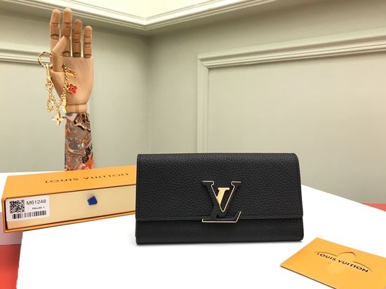 Louis Vuitton LV Taurillon Leather Capucines Wallet M61248