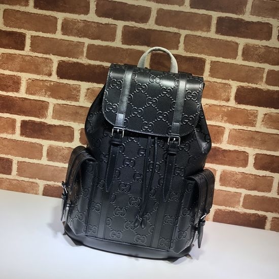 Gucci Large Tote Embossed Black Leather 625770
