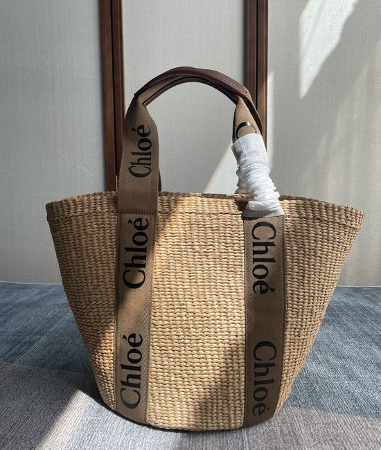 Chloe Large Woody Woven Basket Tote Bag 18088