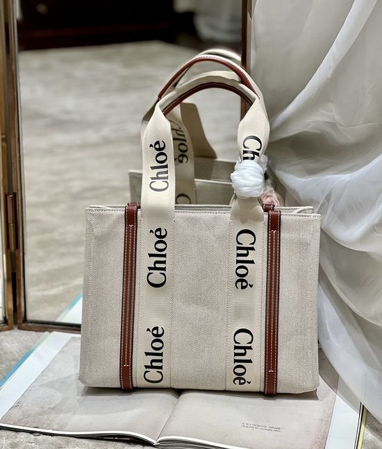 Chloe Woody Tote Bag Brown 6690