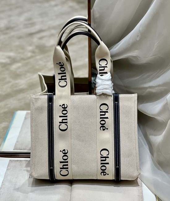Chloe Woody Tote Bag Deep Blue 6690
