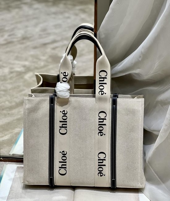 Chloe Woody Tote Bag Large Dark Blue 6691