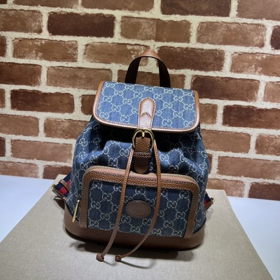 Gucci Handbag Blue Denim 674147