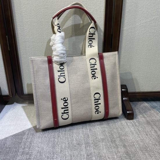 Chloe Woody Tote Canvas Handbag 6043