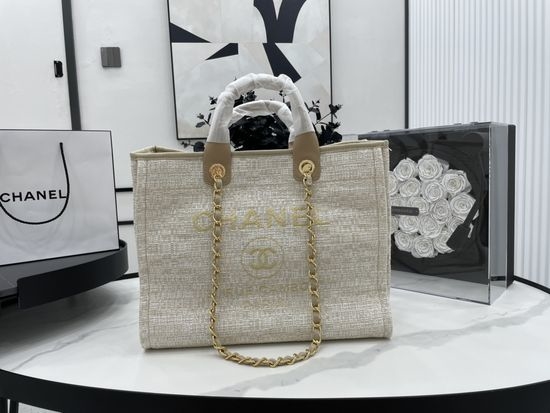 Chanel Beach Bag Canvas Large Capacity Tote 66941