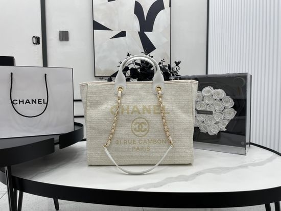 Chanel Beach Bag Canvas Large Capacity Tote 66941