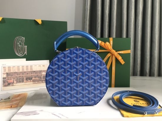Goyard Alto Hat Box Leather Handbag 020216